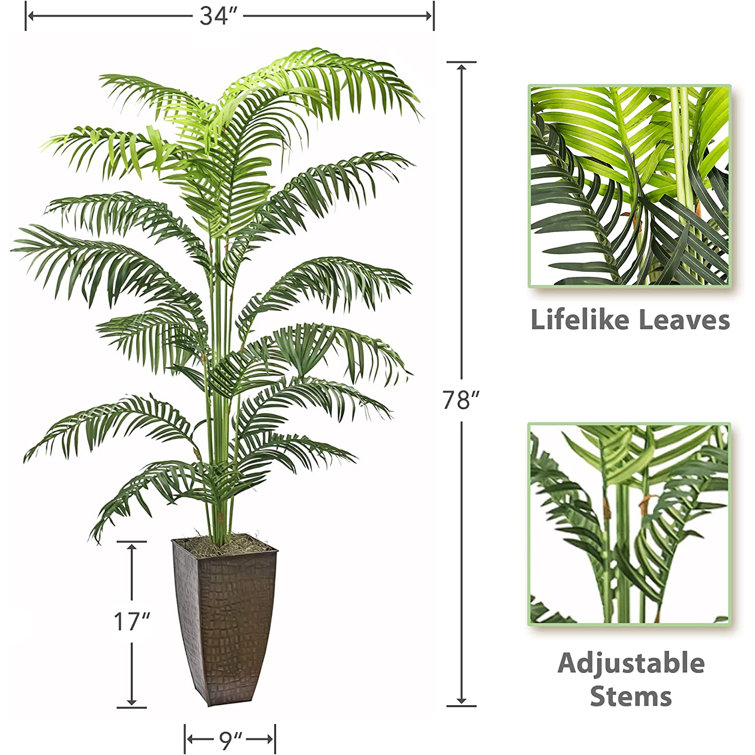 Primrue 78'' Faux Palm Plant in Planter Wayfair